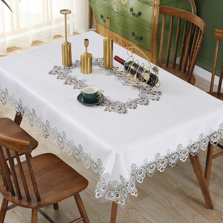 Elegance for Every Occasion
This white floral lace embroidered tablecloth adds a touch of sophistication to any setting. Waterproof, versatile, and perfect for dining tables, weddings, or home décor. ✨🍽️