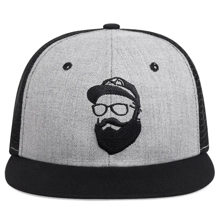 Unisex Uncle Beard Embroidery Hip-hop Net Hats Outdoor Adjustable Casual Baseball Caps Sunscreen Hat