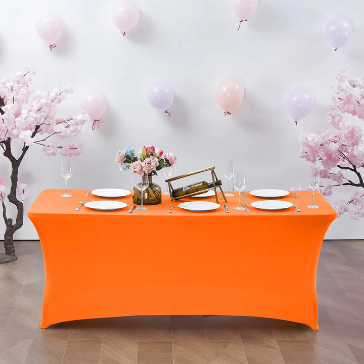 1Pc Spandex Table Cover for 6FT/4FT Table Universal Fitted Stretch Tablecloth for Party, Banquet, Wedding and Events