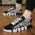 Men's Sneakers Graffiti Canvas Shoes Fashion Black Casual Shoes Lace-up Vulcanized Shoe Designer Flat Men Shoes Tenis Masculino
