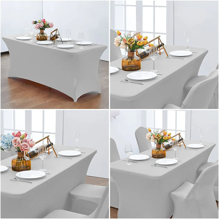 1Pc Spandex Table Cover for 6FT/4FT Table Universal Fitted Stretch Tablecloth for Party, Banquet, Wedding and Events