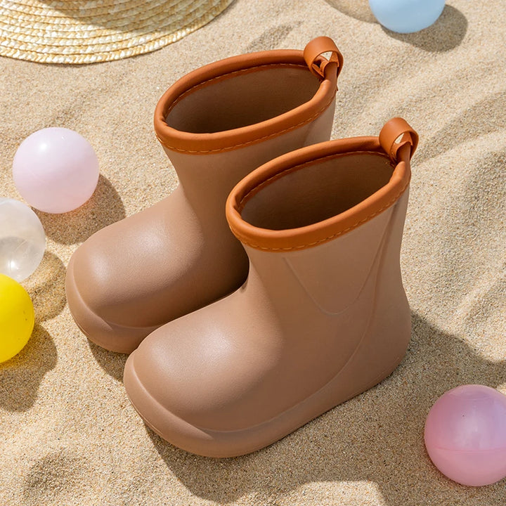 Korean INS Children's Rain Boots Bear Baby Anti-slip Waterproof Light Weight Unisex Kids Shoes Soft Sole Easy to Wear And off