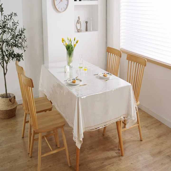 Desktop PVC Transparent Tablecloth Waterproof And Oil Proof Table Cloth Square Rectangular Coffee Table Table Cloth 1.4 2.2 3M