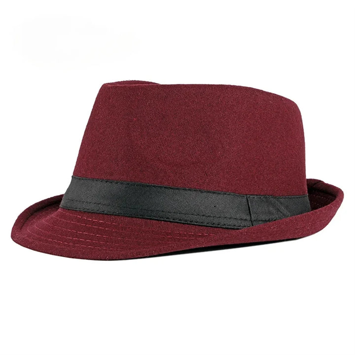 Unisex British Felt Jazz Hats For Middle Aged Men Bucket Hat Wool Fedoras Hat Autumn Winter Gentlemen Wedding Party Magic Caps