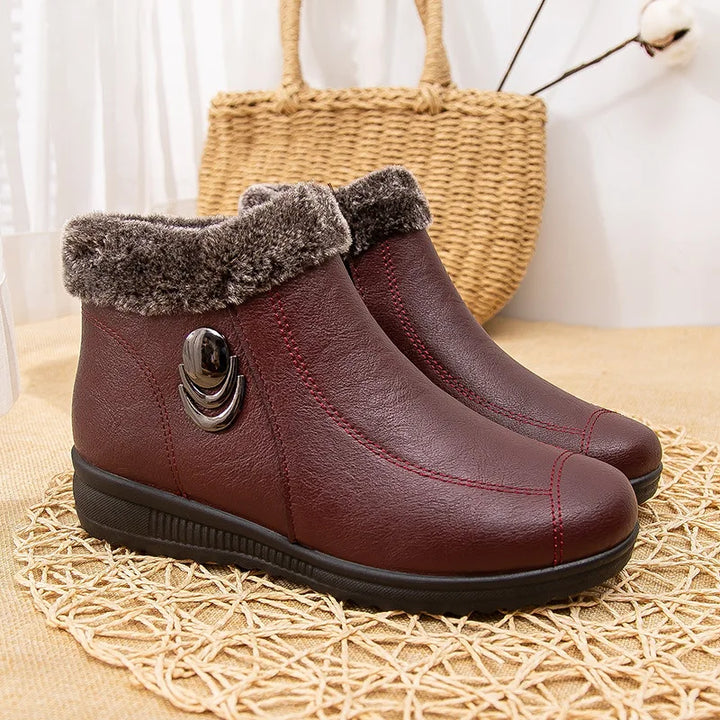 Women's Boots 2024 New Arrival Winter Snow Booties Female Fur Ankle Boots Waterproof Winter Warm Plush Shoes Non-slip Mom Bota