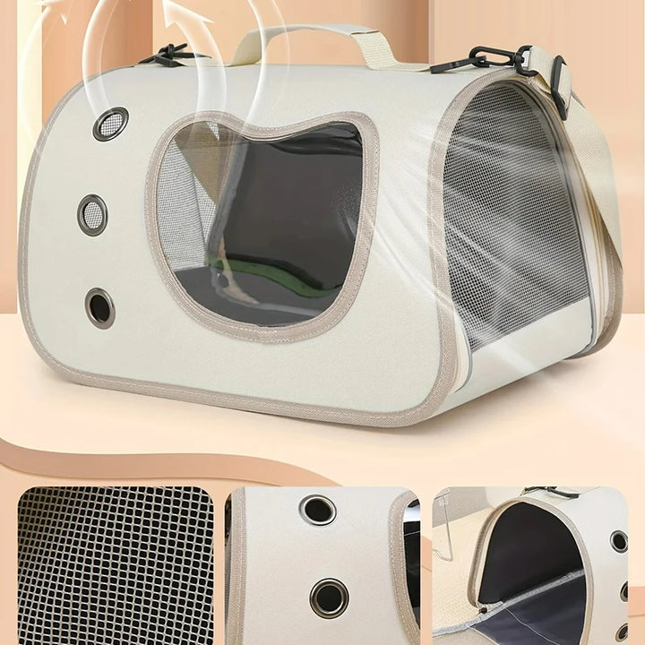 Portable Pet Carrier Bag for Small Dogs Cats Outdoor Foldable Cat Bag Breathable Cat Shoulder Bag Kitten Carrying Bag