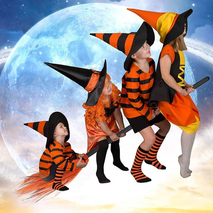 Halloween Party Witch Broom Kids Plastic Cosplay Flying Broomstick Props For Masquerade Halloween Cosplay Costume Accessories