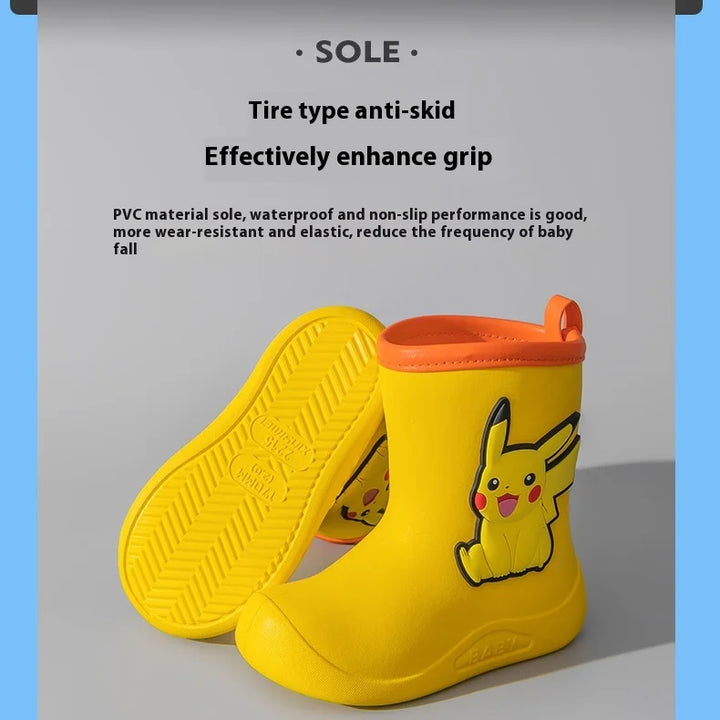 Pokemon Pikachu Pink Rubber Boots for Kids Waterproof Shoes Infant Rain Boots Girls Child Rain Boot Kid Baby Kids' Rainboots Boy