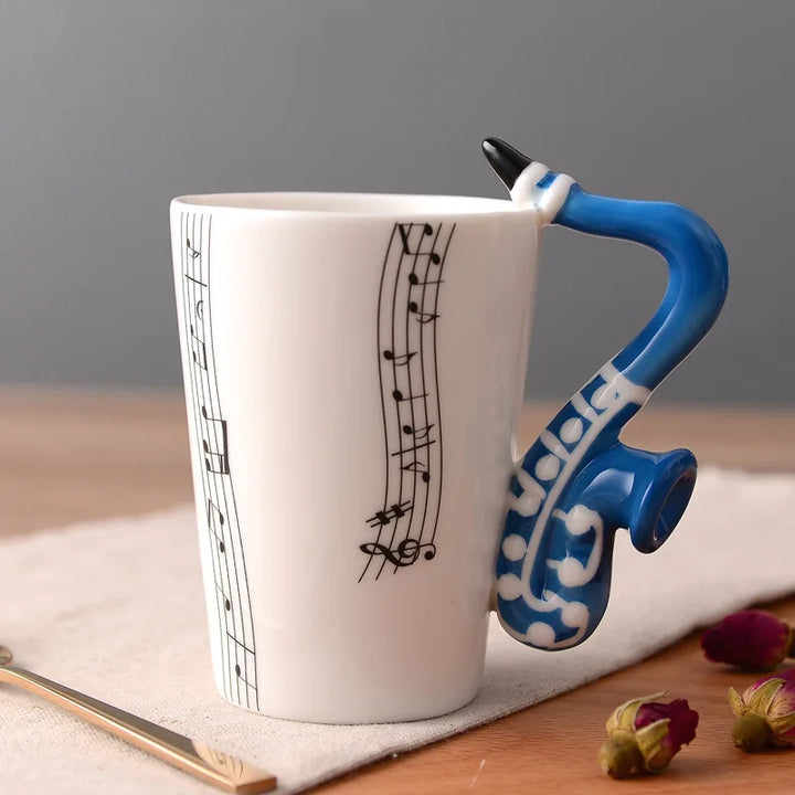 Dropshipping Ceramic Mugs Guitar Mug Musical Instrument Musical Note Shapes Coffee Mugs Milk Tea Cups Drinkwars for Kitchen Tool