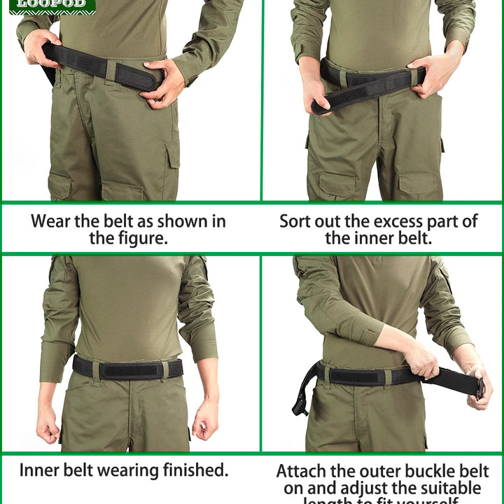 Tactical Quick Release Metal Buckle for Men, MOLLE Airsoft Men Belts, Military Tactical Belt, 2"
