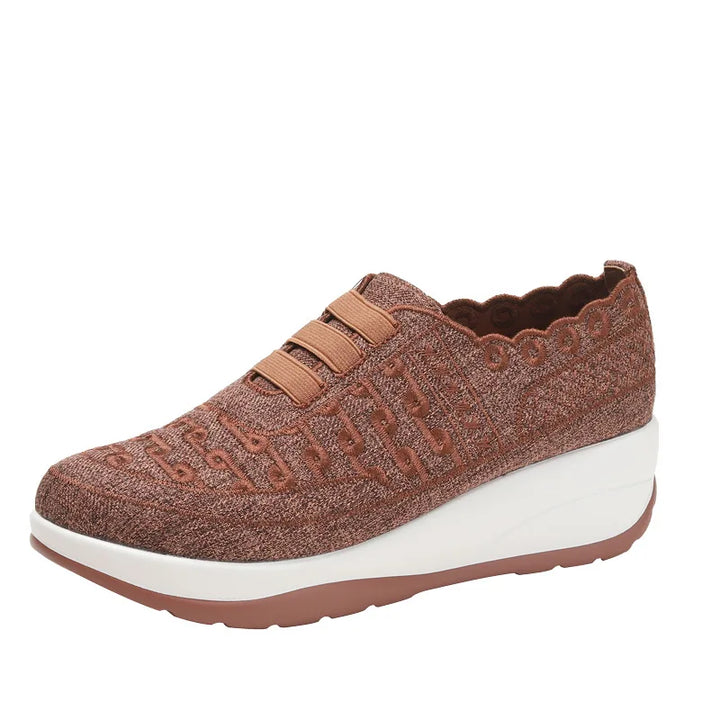 Women's Swing Sneakers Platform Wedge Slip on Casual Sports Shoes for Woman Breathable Slimming Fitness Rocking Shoes Thick Sole