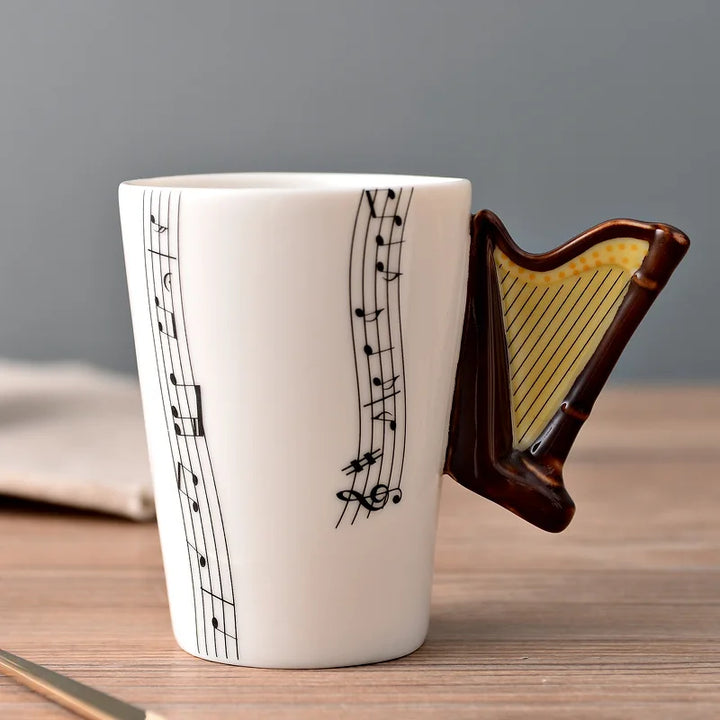 Dropshipping Ceramic Mugs Guitar Mug Musical Instrument Musical Note Shapes Coffee Mugs Milk Tea Cups Drinkwars for Kitchen Tool