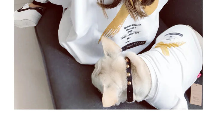Pet Clothes  Dog Clothes Parent-child Wear Spring and Autumn Korean Version Printing Pure Cotton Two Colors Seven Sizes