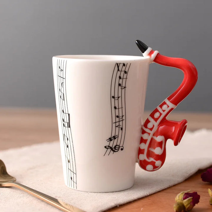 Dropshipping Ceramic Mugs Guitar Mug Musical Instrument Musical Note Shapes Coffee Mugs Milk Tea Cups Drinkwars for Kitchen Tool