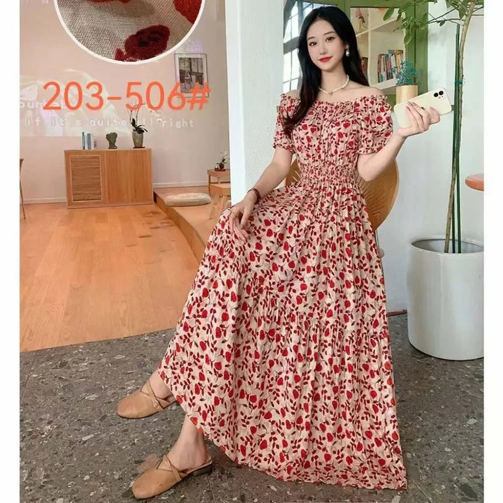 Vestidos Para Mujer Maxi Long Dress native stamps Bohemian Boho Cotton Floral Vintage casual.