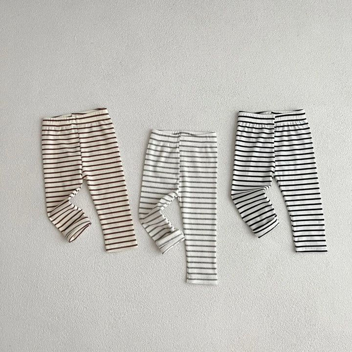 Baby Solid Leggings Girls All-match Striped Skinny Pants Kids Cotton Elasticity Slim Pants Newborn Boy Stretch Trousers