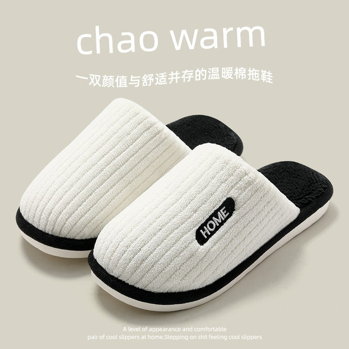 Waterproof Cotton Slippers Men Autumn and Winter 2025 New Arrival Indoor Home Non-Slip down Heattech Cotton Slippers Men's Winter