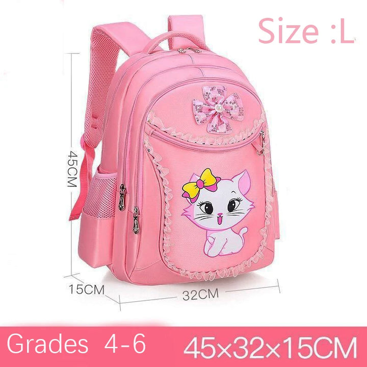 3PCS Kid Backpack For Girls Cartoon Cat Bowknot Children Lovely Bookbag with Lunch Box Schoolbag Gift Girl Backpack Waterproof