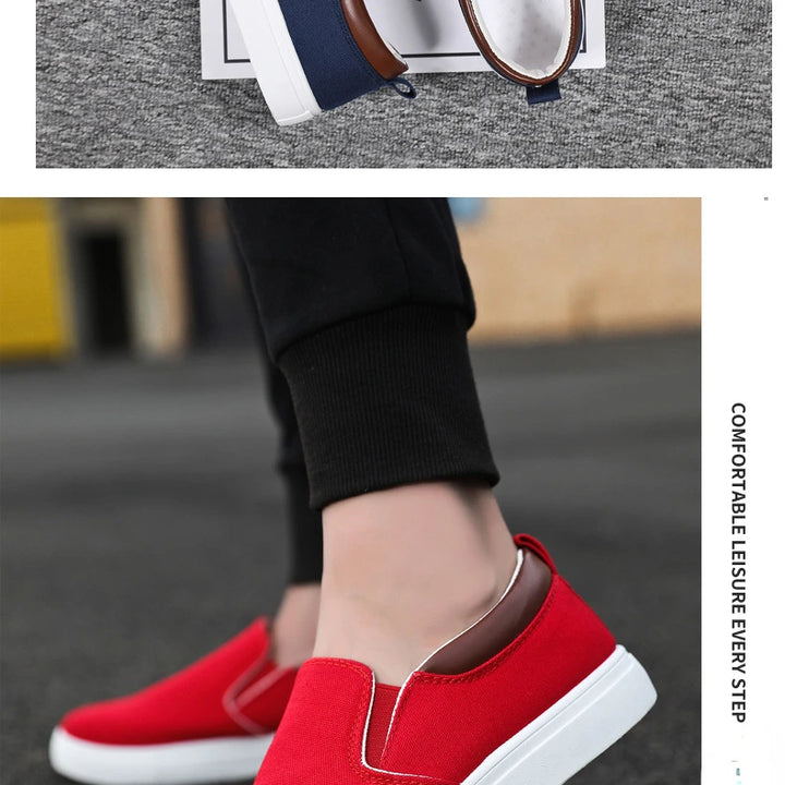 New Casual  Sneaker Canvas Boys Fashion Slip-on Vulcanized Flat