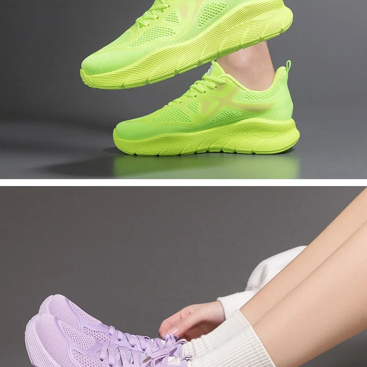 Sports Sneakers for Women Versatile Thick Soled Casual Breathable Running Shoes Soft Sole Slip-Resistant for Everyday Use