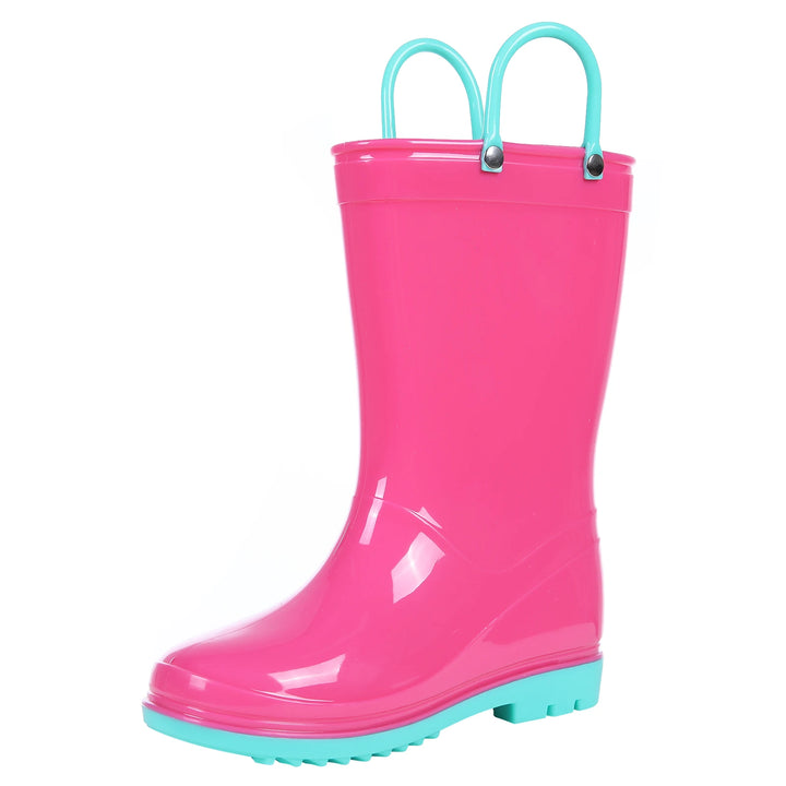 Kidmi Children Rain Boots Girls And Boys Outdoor Non-slip Rubber Rain Shoes Cute Easy Clean Kids Waterproof Boots With Handles