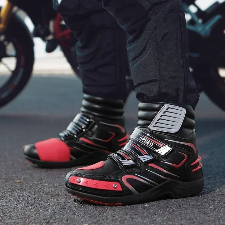 Boots Motorbike Racing Ankle Men Leather Motos Breathable Anti Slip Wear-resistant Riders Length Shoes 2025 New Motorcycle Boots
