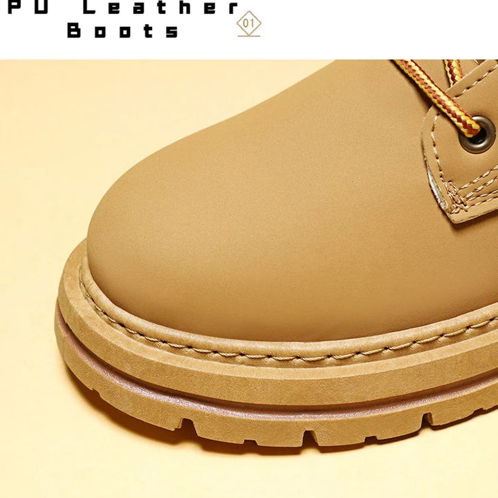 High Top Men's Ankle Boots Designer Luxury Man Motorcycle Boots British Style Leather Boots Brand Lace-Up Men Shoe Botas Hombre