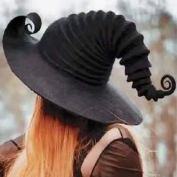 Halloween Party Decorations Felt Wizard Hats Witch Hats Handmade For Women Black Witch Hat Web Witch Masquerade Cosplay