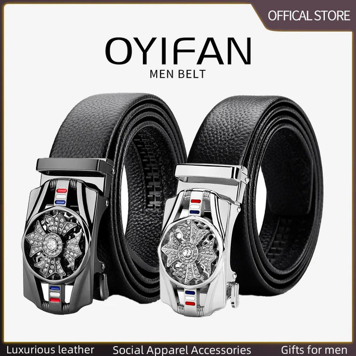 Men's Belt Leather Men Belts Waistband Automatic Belt for Man Mens Male Genuine Waist belts Business belts