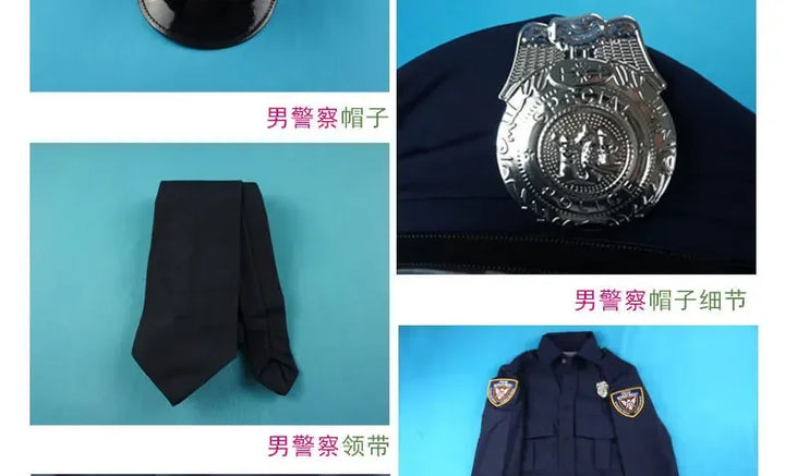 Halloween Policeman Costumes adult Party Carnival Police Uniform men Army Policemen Cosplay Clothing Sets Party Performance