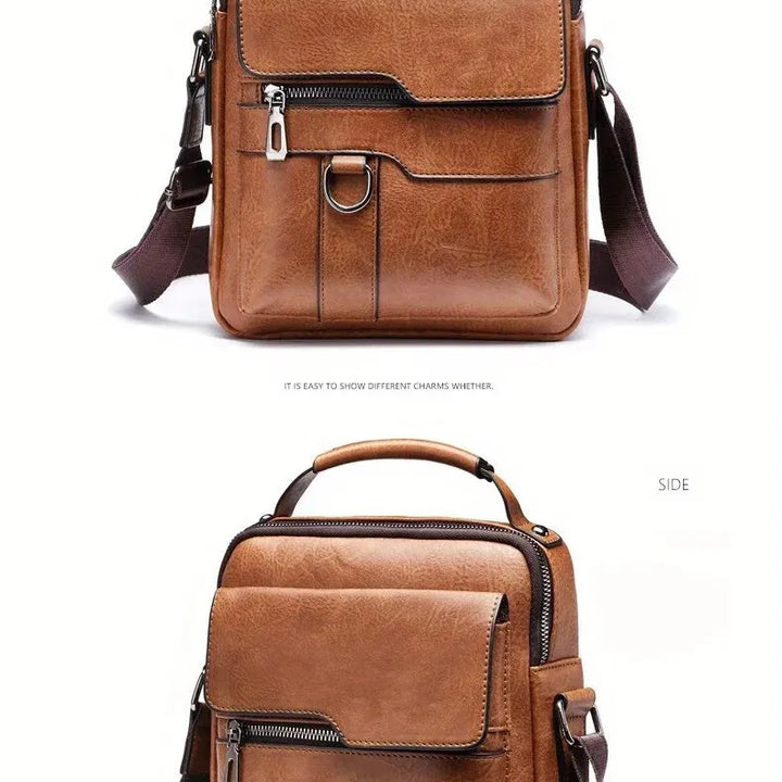Brand Men Shoulder Bag for 9.7" iPad Men PU Leather Flaps Men's Crossbody Bags Business Flap Male Solid Messenger Bag Travel Bag