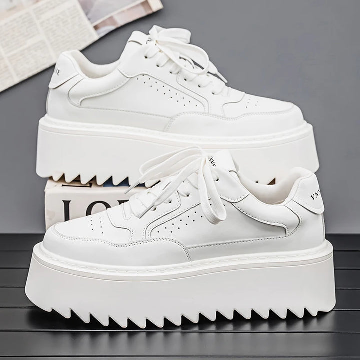 Small White Shoes, Men's New Increase Platform Shoes 2025 Spring Retro Trend Platform Shoes