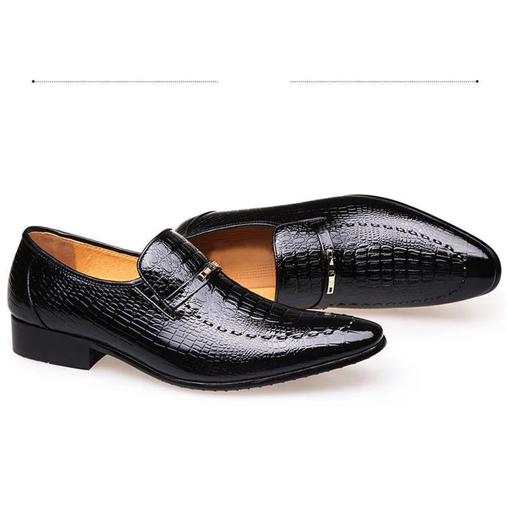 Mens PU Luxury Crocodile Pattern Men Business Dress Shoes Leather Casual Social Shoe Male Wedding Footwear Zapatos Hombre
