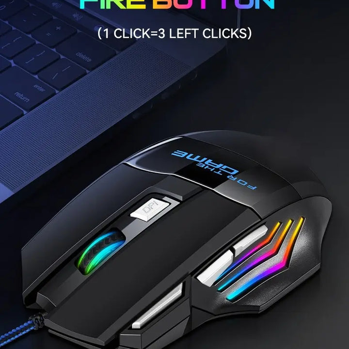 1 PC ITLY New Hyperspeed USB Gaming Mouse RGB Backlit Ergonomic Game Mice 7D Esports Wired Mouse for Laptop PC Gamer