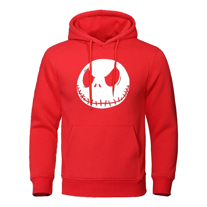 Halloween Cute Big Mouth Head Printing Hoodie Men Oversize Loose Hoody Fashion Casual Streetwear Pullover Fleece Sweatshirt Man