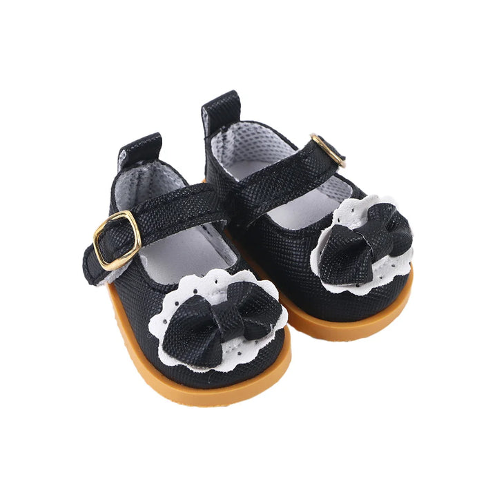 Kids Toy DIY Doll 14 Inches Cotton Doll 5.5cm Handmade Boots Mini Bow Shoes Doll Casual Shoes Doll Leather Shoes Doll Shoes