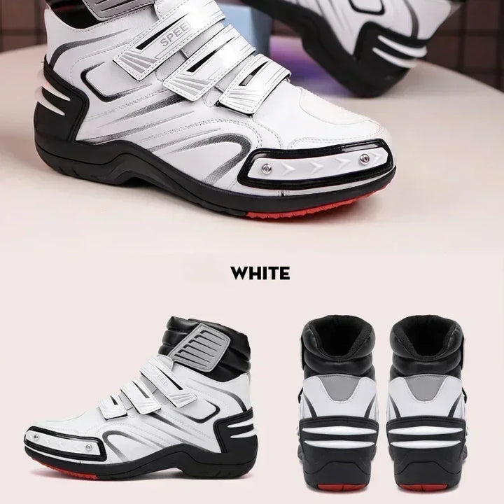 Boots Motorbike Racing Ankle Men Leather Motos Breathable Anti Slip Wear-resistant Riders Length Shoes 2025 New Motorcycle Boots