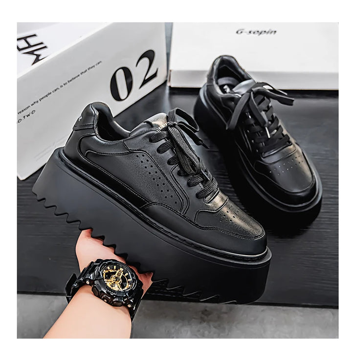 Small White Shoes, Men's New Increase Platform Shoes 2025 Spring Retro Trend Platform Shoes