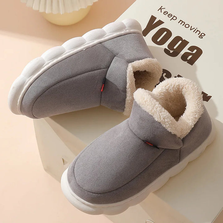 Shevalues Winter Fuzzy Men Shoes Fluffy Plush Men House Shoes Fashion Outdoor Antiskid Men Cotton Shoes Platform Fur Men Shoes