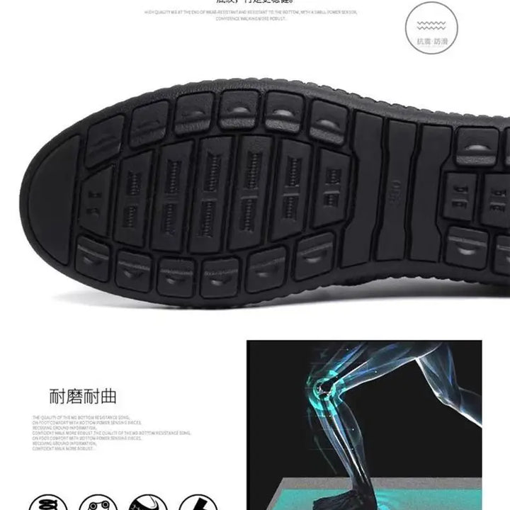 Mens PU Leather Loafers Non Slip Walking Flats Breathable Outdoor Slip on Casual Shoes for Male Work Office Driving Sneakers2