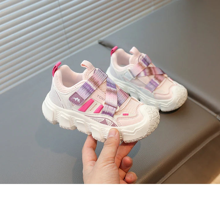 Kids Casual Sneakers for Boys Girls 2025 Autumn New Toddler Colorblock Versatile Sneakers Breathable Soft Sole School Footwear