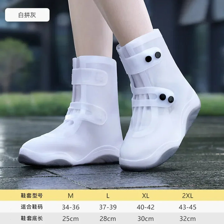 Kids Rain Shoes Cover Non-Slip Thick Bottom Wearable Soft Sole Convenience Fold Portable Waterproof Toddler Rainboots Fashion