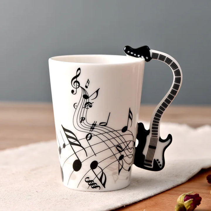 Dropshipping Ceramic Mugs Guitar Mug Musical Instrument Musical Note Shapes Coffee Mugs Milk Tea Cups Drinkwars for Kitchen Tool