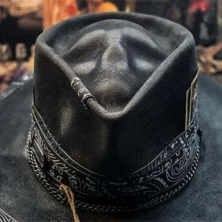 2024 Halloween New Skull Hat Western European Cowboy Hat Ball Hat Sad Reaper Handmade Skull Hat Party Hats