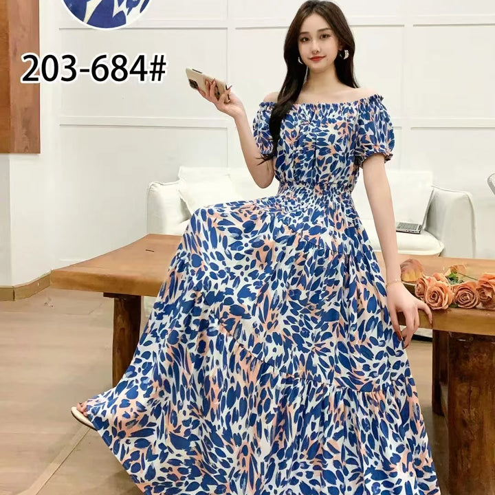 Vestidos Para Mujer Maxi Long Dress native stamps Bohemian Boho Cotton Floral Vintage casual.