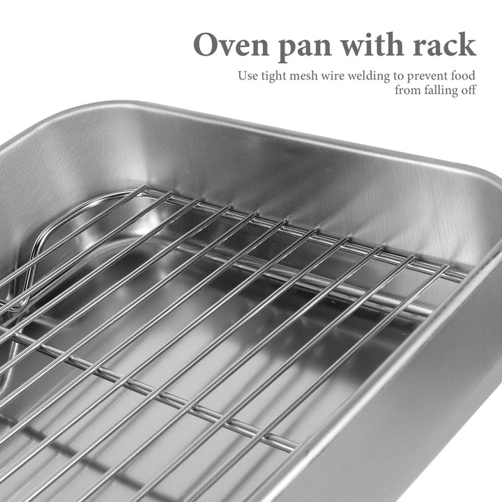 Stainless Steel Baking Tray Oven Pan Rack Cooling Mesh Cookie Plate Baking Dishes Roasting Pan Food Grade Wear Resistant