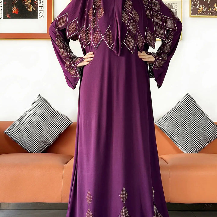 Two Piece Set Hijab Prayer Clothes Muslim Abaya Set Women Prayer Garment Dress Hijab Long Khimar Long Dress Sets Islamic Ramadan