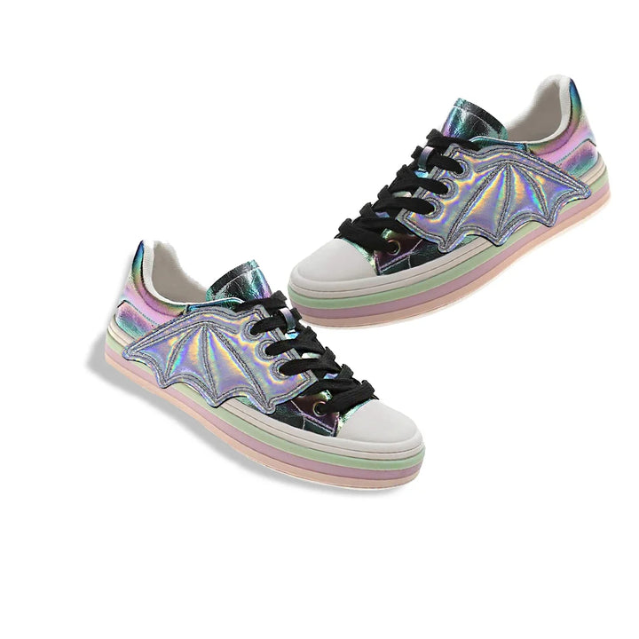 Halloween Party Bats Wings Shoes Charms Accessory Boots Bat Wings Lace Up Sport Shoes Wings DIY Skate Punk Shoe DIY Decorations