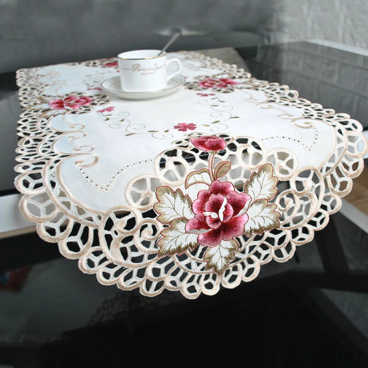 Embroidered Lace Tablecloth Floral Table Cloth/Mat Wedding Party Event Home Decor Table Runner Dining Table Cloth