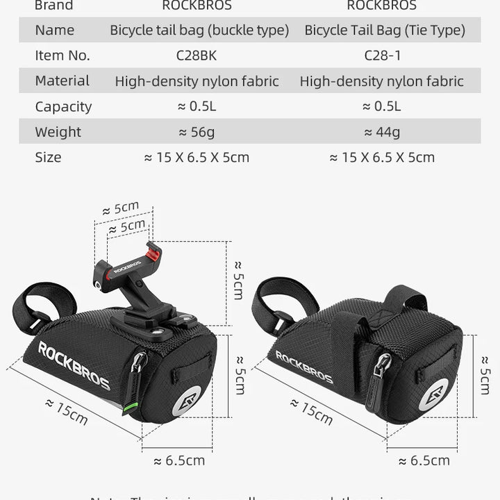 ROCKBROS Bike Bag Portable Reflective Saddle Bag Tail Seatpost Nylon Bicycle Bag MTB Road Bike Bag Panniers Bicycle Accessories